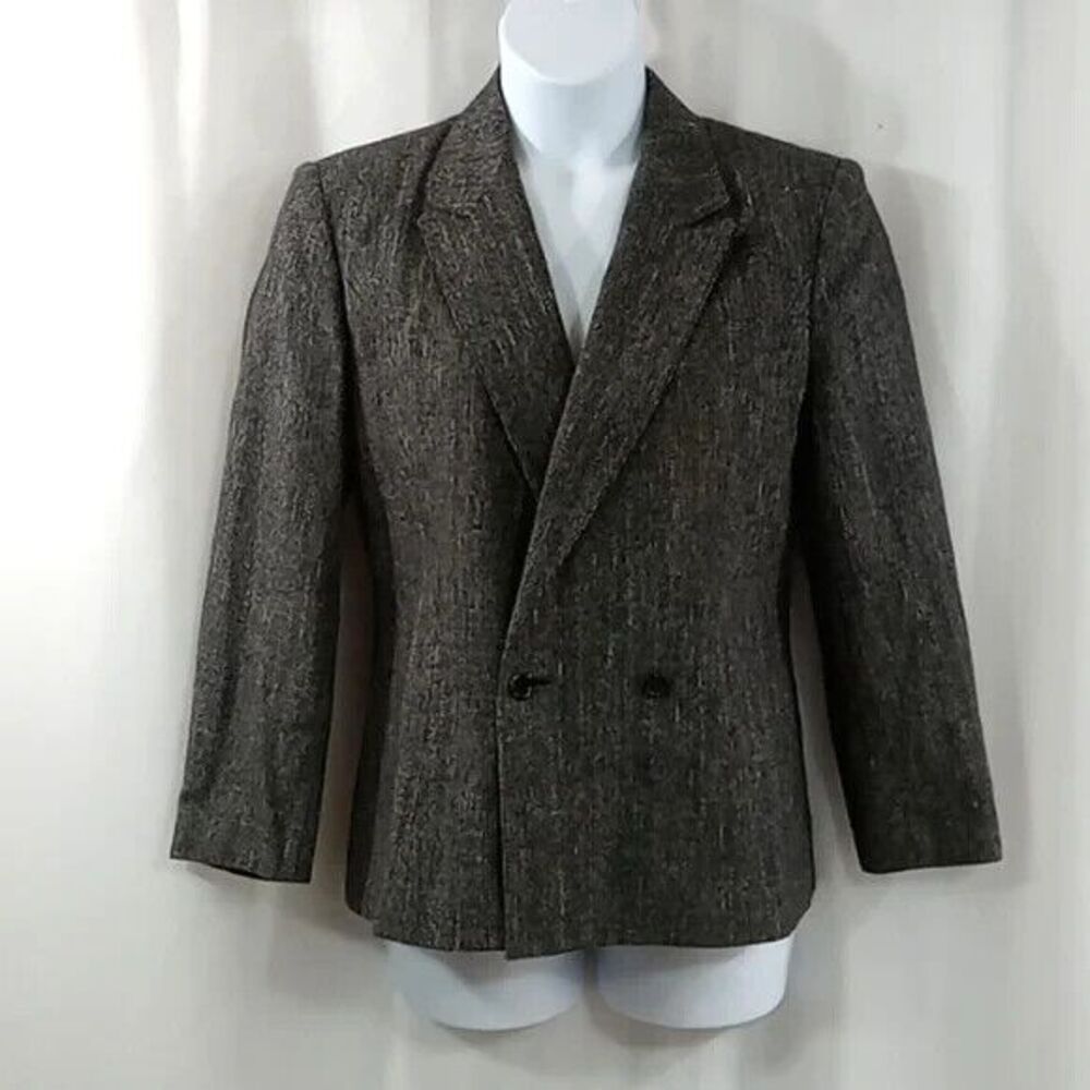 Patricia Roberts wool blend blazer women's size 10 multicolor